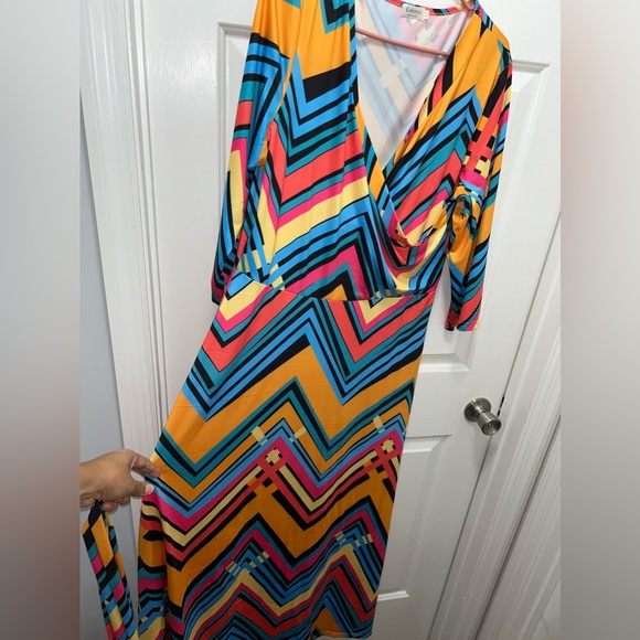 Orange Multi Color Maxi Dress in Size XL - Picture 3 of 4